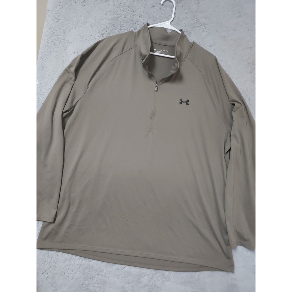 Under Armour Pullover Mens 4XL Brown Quarter Zip Athletic Jersey Workout FLAWS